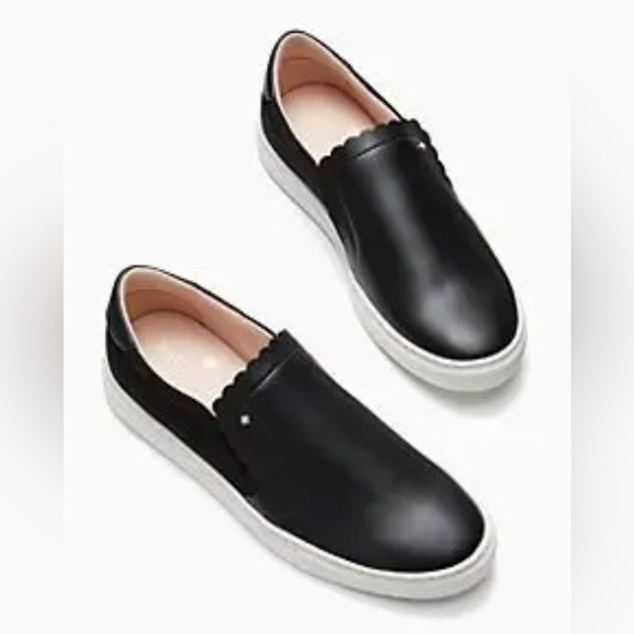 Kate Spade alegra black scalop edge platform slip on sneaker shoe‎ size 10 new - Picture 1 of 5